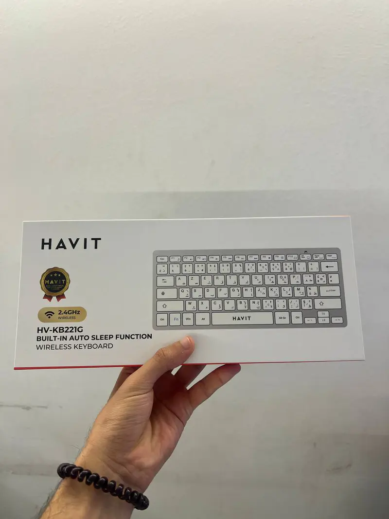 HAVIT KB221G WHITE – MINI CLAVIER SANS FIL – CONNEXION 2.4GHZ – DESIGN COMPACT – SILENCIEUX – ERGONOMIQUE – WHITE
