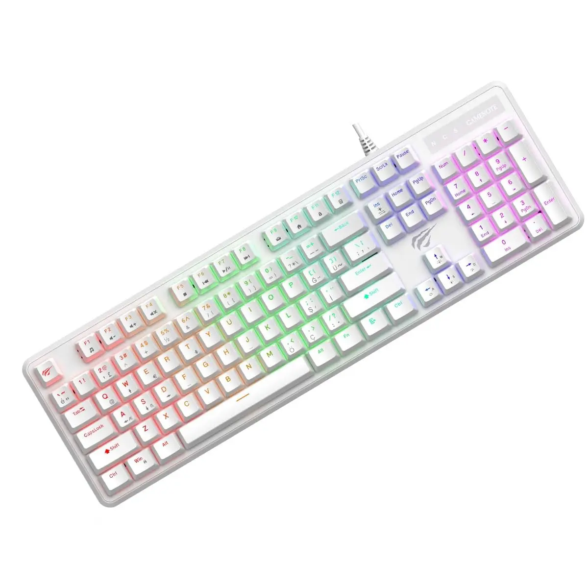 HAVIT KB870L WHITE – CLAVIER MÉCANIQUE GAMING – RGB BACKLIT – SWITCHES MÉCANIQUES – ANTI-GHOSTING – COMPACT – WHITE