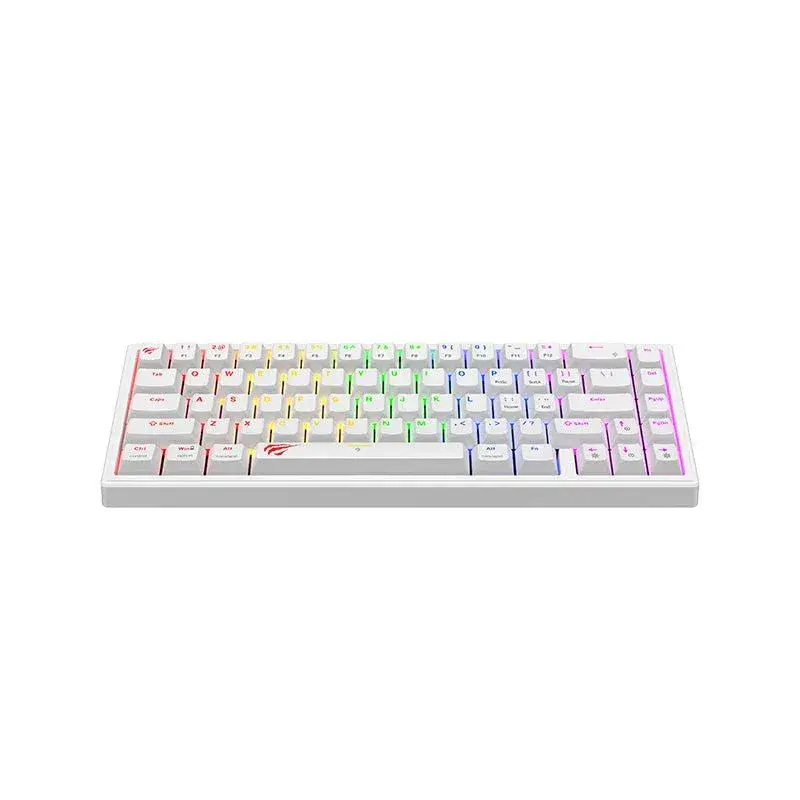 HAVIT KB874L WHITE – CLAVIER MÉCANIQUE GAMING – RGB BACKLIT – SWITCHES RED – 67 TOUCHES – COMPACT – WHITE