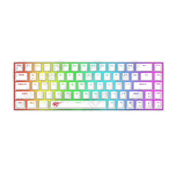 HAVIT KB881L WHITE – CLAVIER MÉCANIQUE GAMING – RGB BACKLIT – SWITCHES MÉCANIQUES – ANTI-GHOSTING – DESIGN GAMING – WHITE