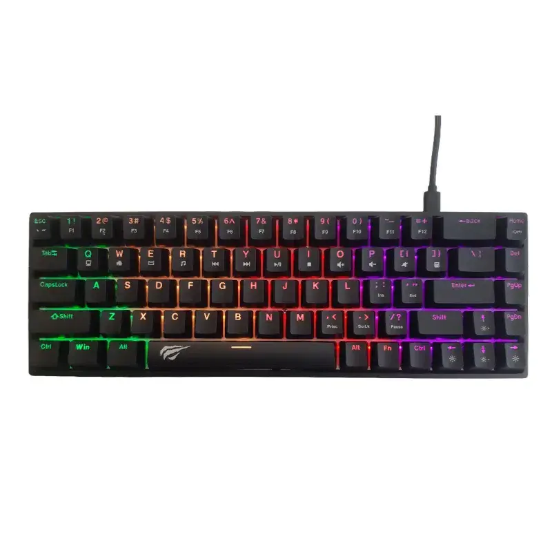 HAVIT KB881L BLACK – CLAVIER MÉCANIQUE GAMING – RGB BACKLIT – SWITCHES MÉCANIQUES – ANTI-GHOSTING – DESIGN GAMING – BLACK