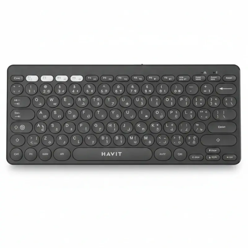HAVIT KB279G – MINI CLAVIER SANS FIL – CONNEXION 2.4GHZ – COMPACT – SILENCIEUX – ERGONOMIQUE – BLACK