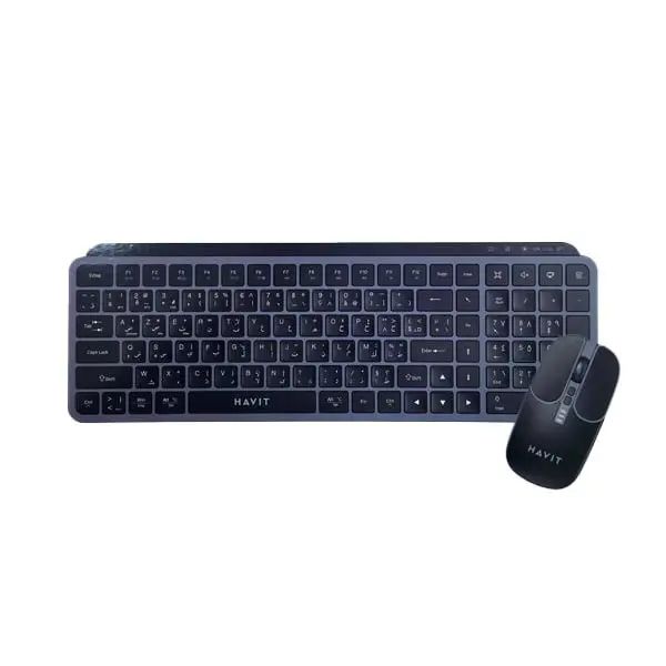 HAVIT KB836WB BLACK – PACK CLAVIER + SOURIS SANS FIL – CONNEXION 2.4GHZ – SILENCIEUX – ERGONOMIQUE – DESIGN MODERNE – BLACK