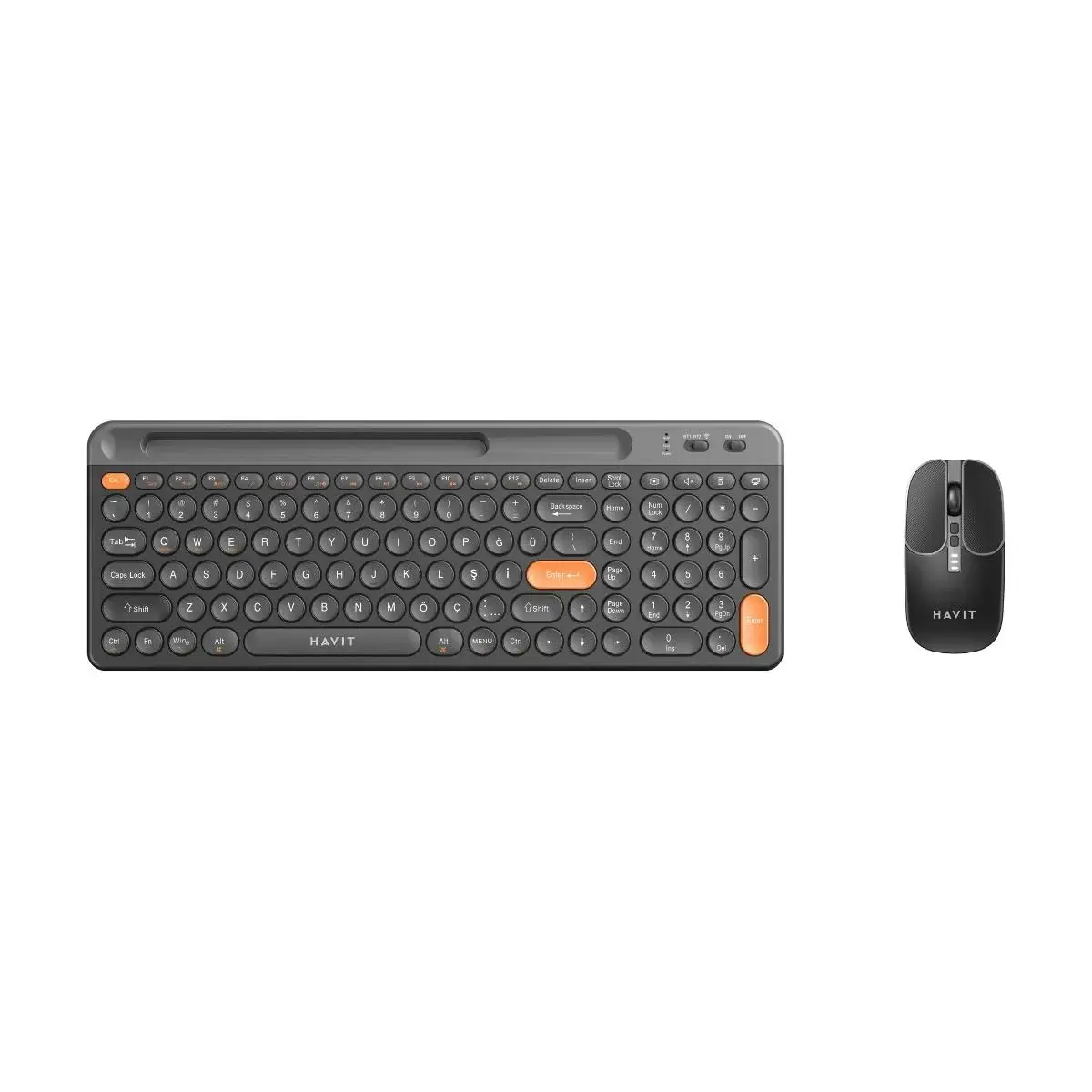 HAVIT KB835WB BLACK – PACK CLAVIER + SOURIS SANS FIL – CONNEXION 2.4GHZ – SILENCIEUX – ERGONOMIQUE – DESIGN MODERNE – BLACK