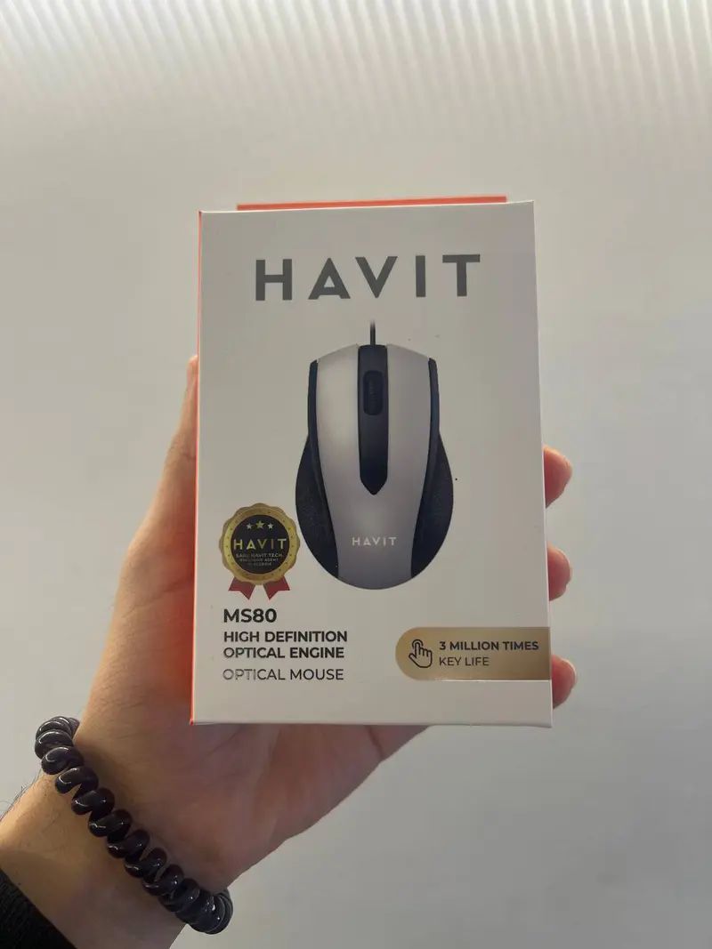 HAVIT MS80 – SOURIS FILAIRE USB – PRÉCISION OPTIQUE – DESIGN ERGONOMIQUE – COMPACTE – BLACK