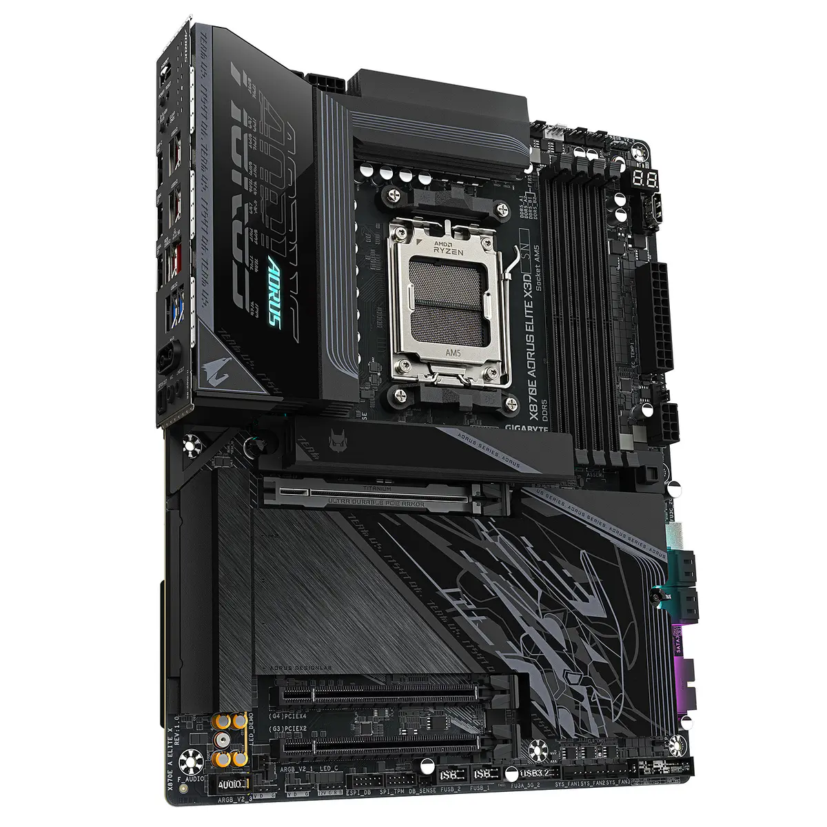 GIGABYTE X870E AORUS ELITE X3D – CARTE MÈRE ATX – SOCKET AM5 – 4 x DDR5 – 1 x PCIe 5.0 X16 – 4 x M.2 NVMe – WIFI 7 – BT 5.4 – LAN 5GBE – BLACK