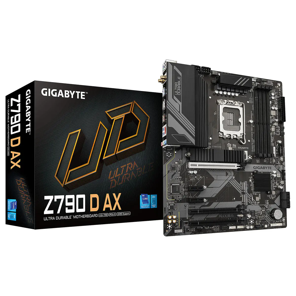 GIGABYTE Z790 D AX – CARTE MÈRE ATX – SOCKET LGA 1700 – 4 x DDR5 – 1 x PCIe 5.0 X16 – 3 x M.2 PCIe 4.0 NVMe – WIFI 6E – BT 5.3 – LAN 2.5GBE – BLACK