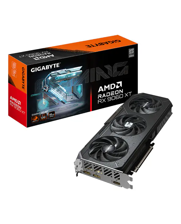 GIGABYTE RADEON RX 9060 XT GAMING OC 16G – CARTE GRAPHIQUE – 16 GO GDDR6 – PCIe 4.0 – HDMI + 2x DISPLAYPORT – OC – BLACK