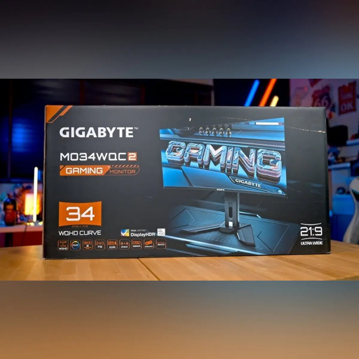 ECRAN GIGABYTE MO34WQC2 -34″ OLED INCURVÉ PC – 2K WQHD – 240HZ – 0.03MS – HDR400 – HDMI / DP / USB-C – HAUT-PARLEURS – BLACK