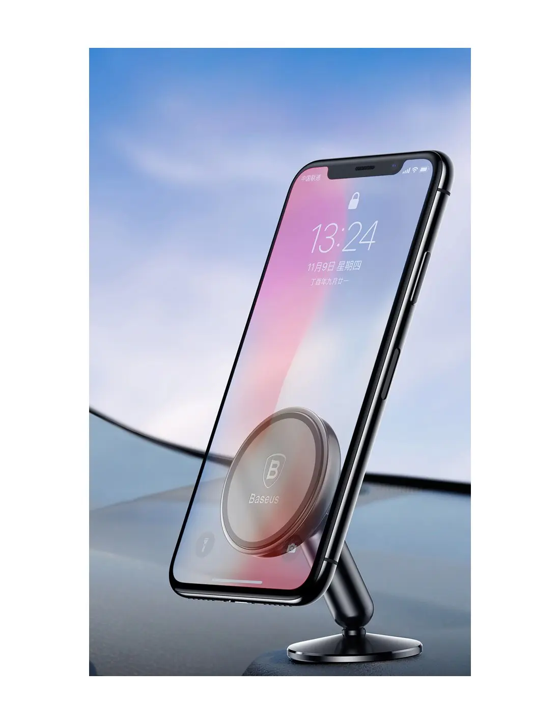 Baseus Support Smartphone Pour Voiture Universel Rotatif À Fixation Magnétique SUYZD 01