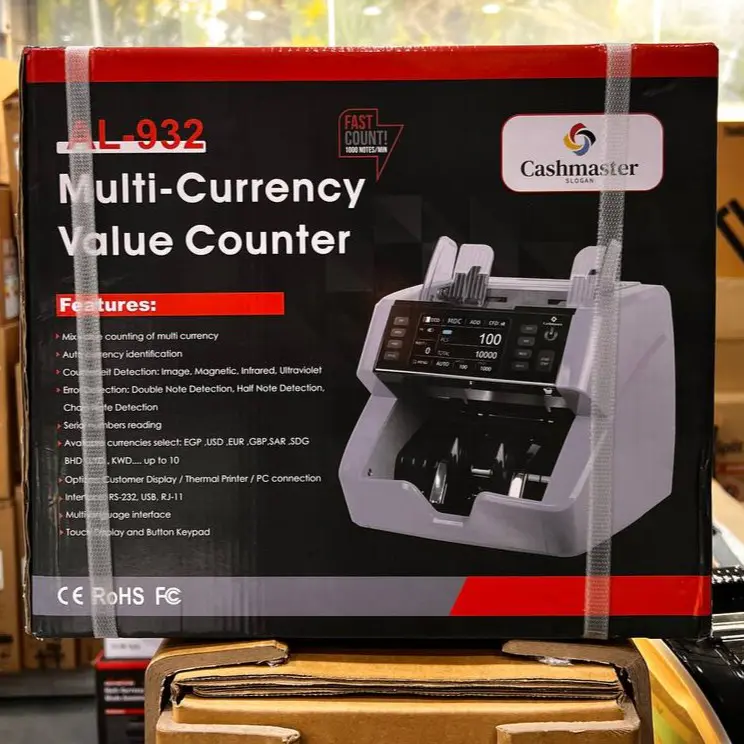 CASHMASTER COMPTEUSE DE BILLET AL-932 – COMPTEUSE – TRIEUSE – DÉTECTUS FAUX BILLETS – DEVISE – BLACK