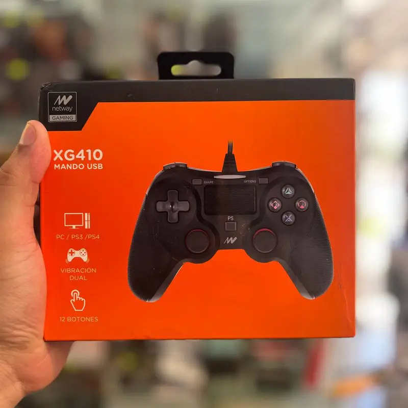 NETWAY GAMING XG410 – MANETTE DE JEU FILAIRE – CONTRÔLEUR DE JEU USB – ZÉRO LATENCE – PLUG & PLAY -BLACK