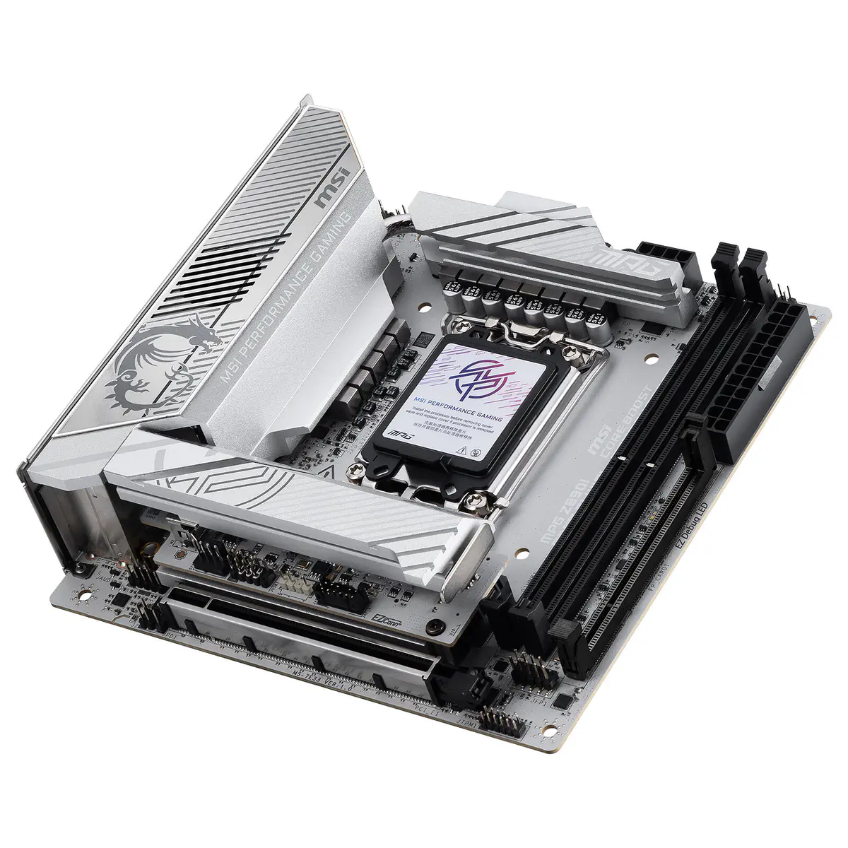MSI MPG Z890I EDGE TI WIFI – CARTE MÈRE MINI-ITX – SOCKET LGA 1851 – 2 x DDR5 – 4 x M.2 – PCIe 5.0 – THUNDERBOLT 4 – WIFI 7 – LAN 5GbE – SILVER