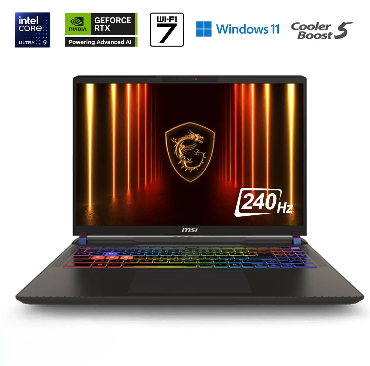 MSI VECTOR 16 HX AI A2XWHG-472FR – INTEL CORE ULTRA 9 275H – 16GO DDR5 – 1TO SSD – 16″ QHD 2K 240HZ – RTX 5070 TI 12 GO – BLACK