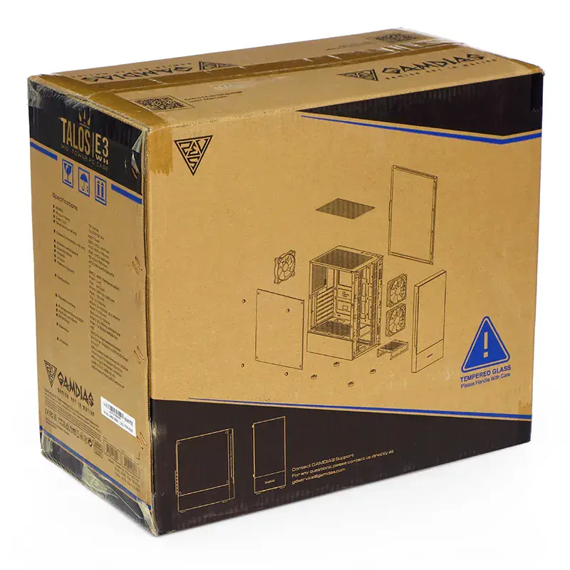 GAMDIAS TALOS E3 – BOÎTIER GAMING MOYEN TOUR – VERRE TREMPÉ – 3 x FANS ARGB – 320 mm MAX – BLACK