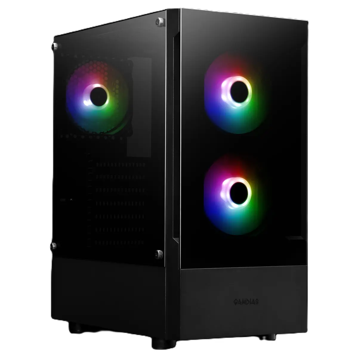 GAMDIAS TALOS E3 – BOÎTIER GAMING MOYEN TOUR – VERRE TREMPÉ – 3 x FANS ARGB – 320 mm MAX – BLACK