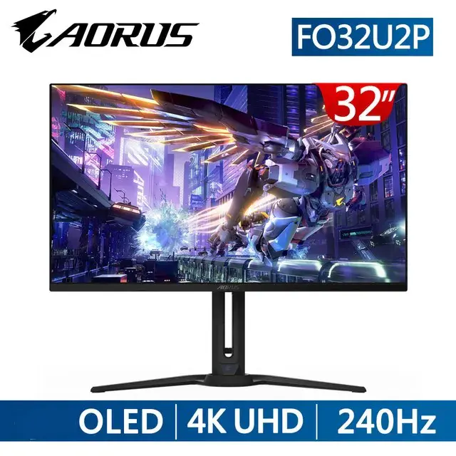 GIGABYTE AORUS FO32U2P – GAMING MONITEUR 32″ 4K – OLED – 240HZ – 0.03MS – HDR400 -PIVOT – RGB -BLACK