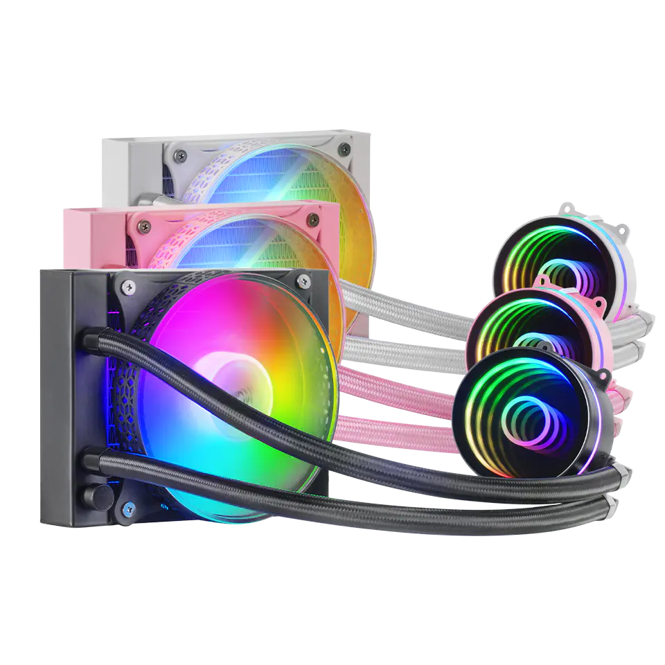 WATERCOOLING MARS GAMING ML-ONE120- MULTI SOCKET- TDP 200W- INFINITY MIRROR- FRGB SILENT FAN- PINK