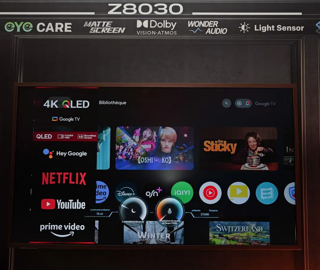 IRIS WALLPAPER TV Z8030 55″ – QLED 4K – LIGHT SENSOR – DOLBY VISION – EYE CARE – MATTE SCREEN
