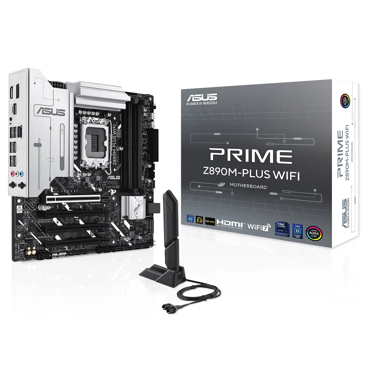 ASUS PRIME Z890M-PLUS WIFI MATX – SOCKET INTEL 1851 -4X DDR5 – M.2 PCIE 5.0 – LAN 2.5 WI-FI 7 -BLACK