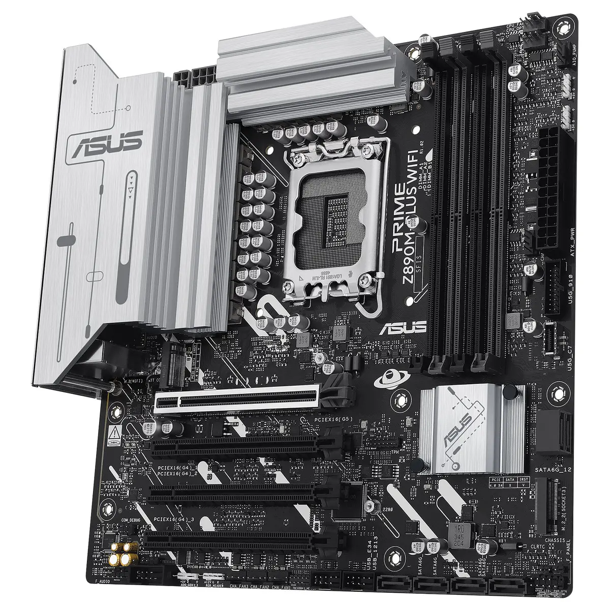 ASUS PRIME Z890M-PLUS WIFI MATX – SOCKET INTEL 1851 -4X DDR5 – M.2 PCIE 5.0 – LAN 2.5 WI-FI 7 -BLACK