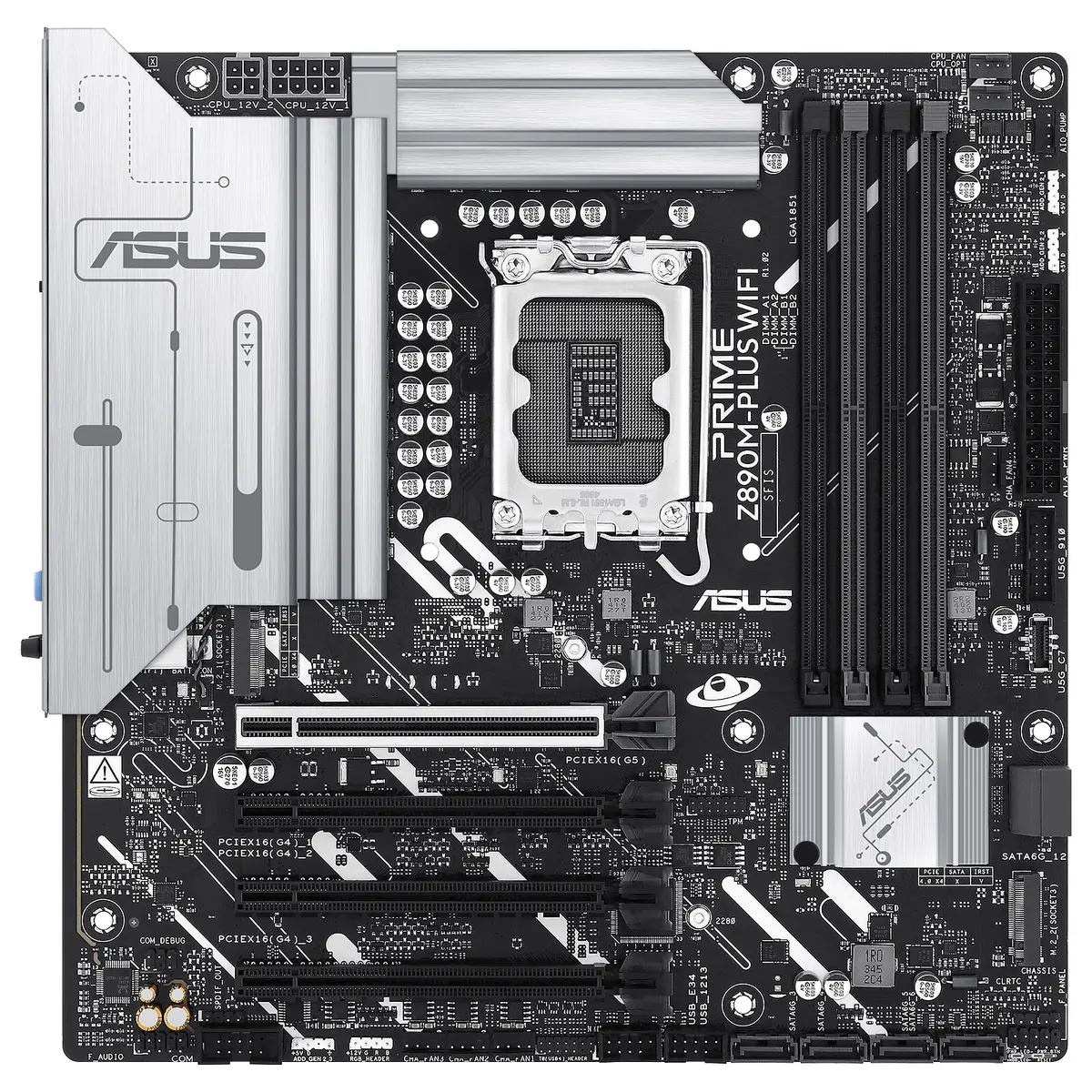 ASUS PRIME Z890M-PLUS WIFI MATX – SOCKET INTEL 1851 -4X DDR5 – M.2 PCIE 5.0 – LAN 2.5 WI-FI 7 -BLACK
