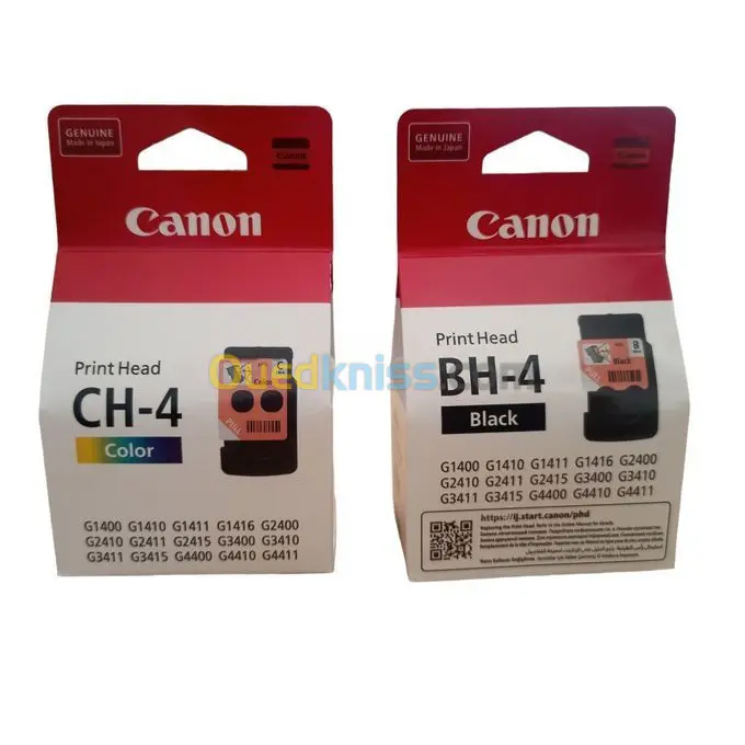 Canon Tête d’impression CH-4 EMB C ouleur – BH-4 EMB Noir – G1400 – G2411- G3411 – G4400