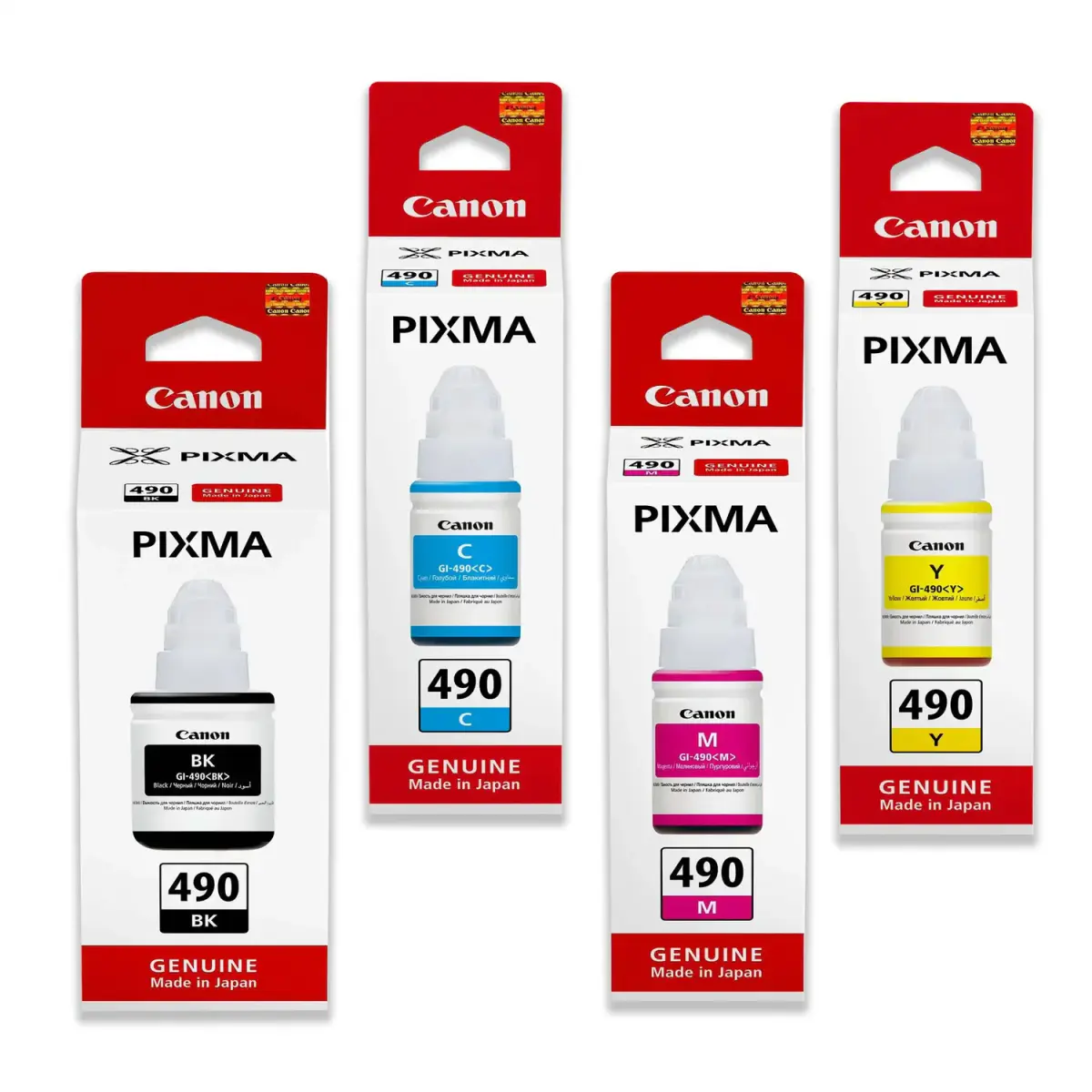 Cartouche d’encre de marque CANON GI-490 – consommable original – PACK 4 COULOURS BLACK,MAGENTA,YELLOW,CYAN
