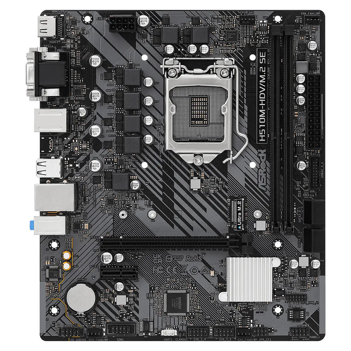ASROCK H510M-HDV/M.2 SE – CARTE MÈRE MICRO ATX – SOCKET INTEL LGA1200 – DDR4 – M.2 NVME – PCIE 4.0 – BLACK