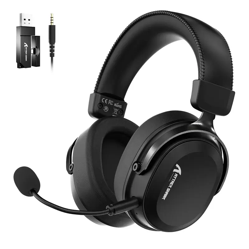 ATTACK SHARK L30 PRO – CASQUE GAMING SANS FIL – TRI-MODE – SON SURROUND 7.1- BLUETOOTH – 2.4 GHz – FILAIRE – LATENCE 20 MS – BLACK