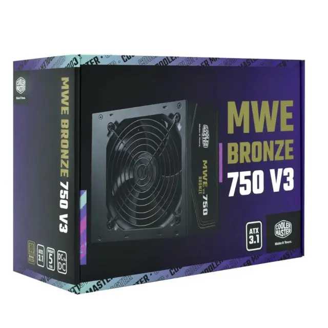 COOLER MASTER MWE BRONZE 750W V3 – ALIMENTATION 80 PLUS BRONZE – 230 V – ATX 3.1 – DC TO DC – NOIR