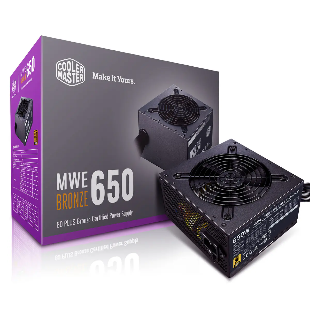 COOLER MASTER MWE BRONZE 650W V3 – ALIMENTATION 80 PLUS BRONZE – 230 V – ATX 3.1 – DC TO DC – NOIR