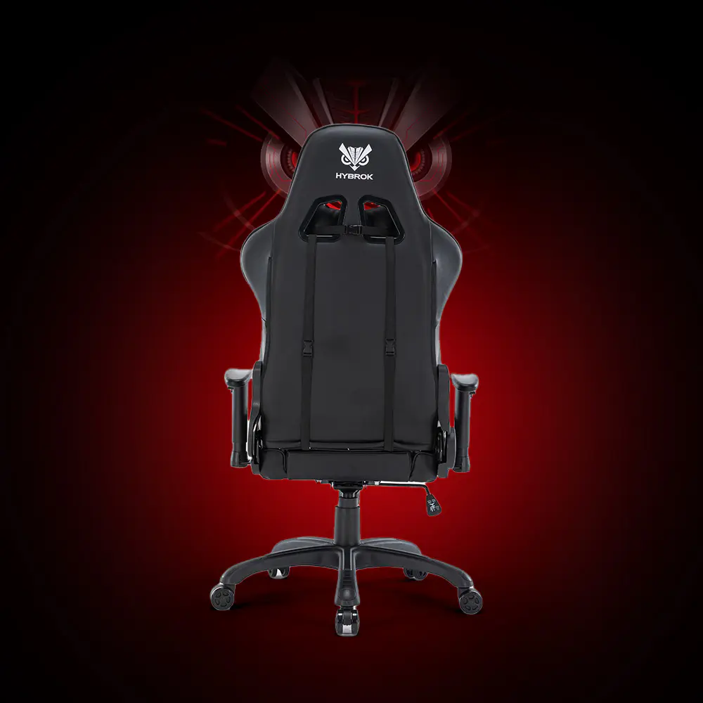 HYBROK DEMON BLACK – CHAISE GAMING ERGONOMIQUE – PIVOTANTE 360 – ACCOUDOIR REGLABLE – ORIGINAL – BLACK