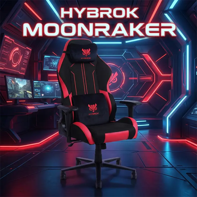 HYBROK MOONRAKER – CHAISE GAMING ERGONOMIQUE – DOSSIER INCLINABLE – ACCOUDOIRS RÉGLABLES – ORIGINAL
