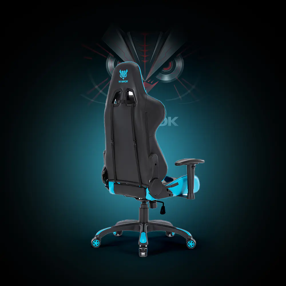 HYBROK DEMON BLACK & BLEU – CHAISE GAMING ERGONOMIQUE – PIVOTANTE 360 – ACCOUDOIR REGLABLE – ORIGINAL – BLACK & BLEU