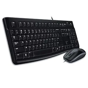 LOGITECH MK120 – COMBO CLAVIER + SOURIS FILAIRE USB, CONFORTABLE, RÉSISTANT, PLUG & PLAY – BLACK