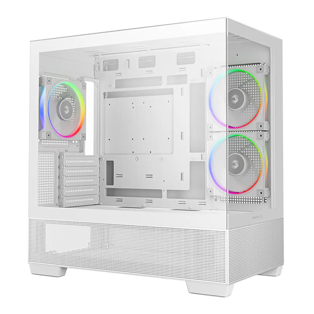 DEEPCOOL CG380 3F – BOÎTIER GAMING MICRO-ATX – PANORAMIQUE – VITRE TREMPÉE – 3 FANS RGB – USB 3.0 + USB-C – GPU 410MM – WC 360MM – WHITE