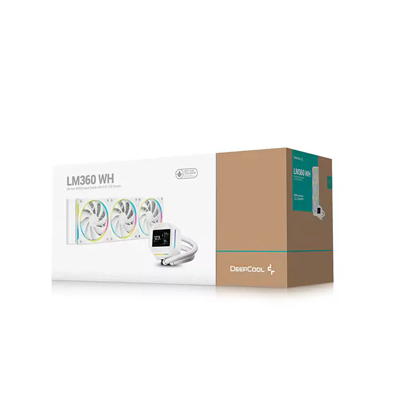 DEEPCOOL LM360 WHITE – AIO 360MM – ARGB – COMPATIBLE INTEL & AMD – RADIATEUR 360MM – 3 VENTILATEURS 120MM – BLANC – ORIGINAL
