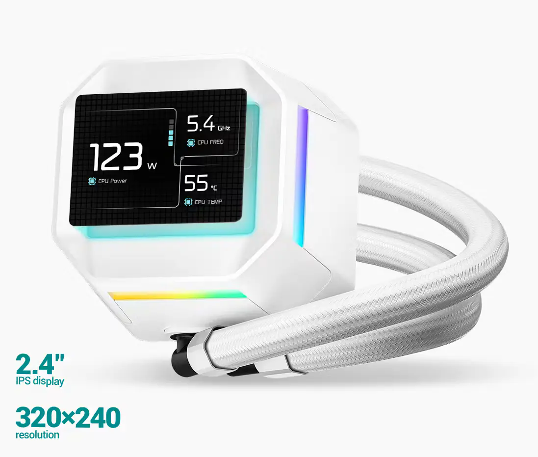 DEEPCOOL LM360 WHITE – AIO 360MM – ARGB – COMPATIBLE INTEL & AMD – RADIATEUR 360MM – 3 VENTILATEURS 120MM – BLANC – ORIGINAL