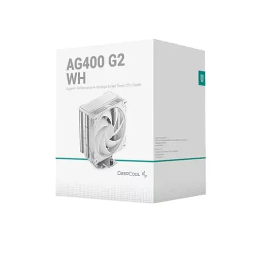 DEEPCOOL AG400 G2 – AIRCOOLING 120 MM – INTEL & AMD – 220W TDP – 2000 RPM – INTEL & AMD – WHITE