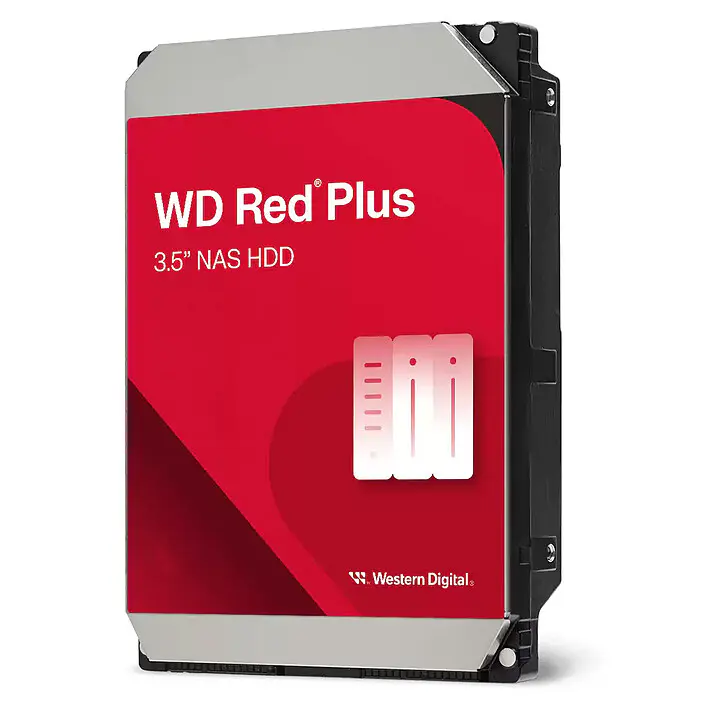 WESTERN DIGITAL WD RED PLUS 4TO – DISQUE DUR 3.5″ – 256MO CACHE – SATA III 6GB/S – 5400 TR/MIN – NAS – WD40EFPX – ORIGINAL