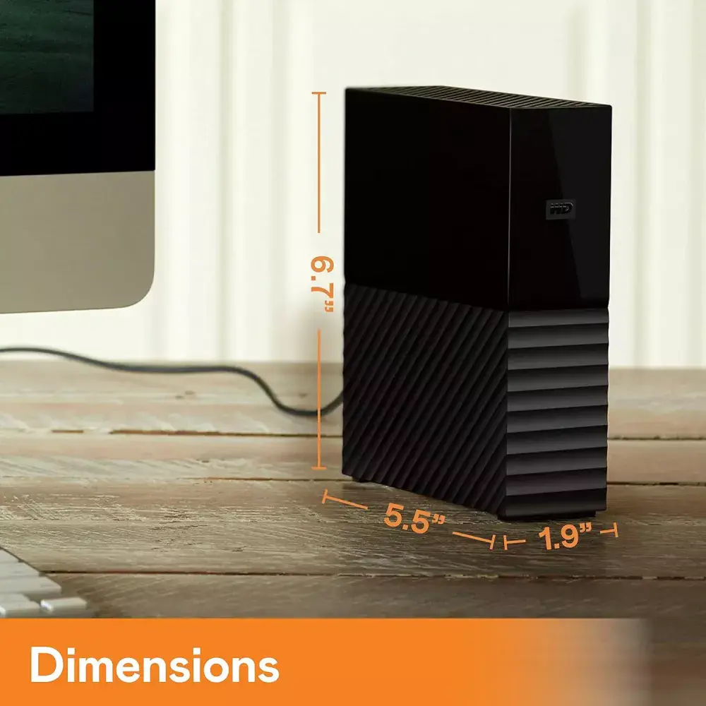 WD MY BOOK 8TB – DISQUE DUR EXTERNE DESKTOP HDD 3.5 POUCES – USB 3.0 – BACKUP HAUTE CAPACITE – CHIFFREMENT AES 256 BITS – BLACK