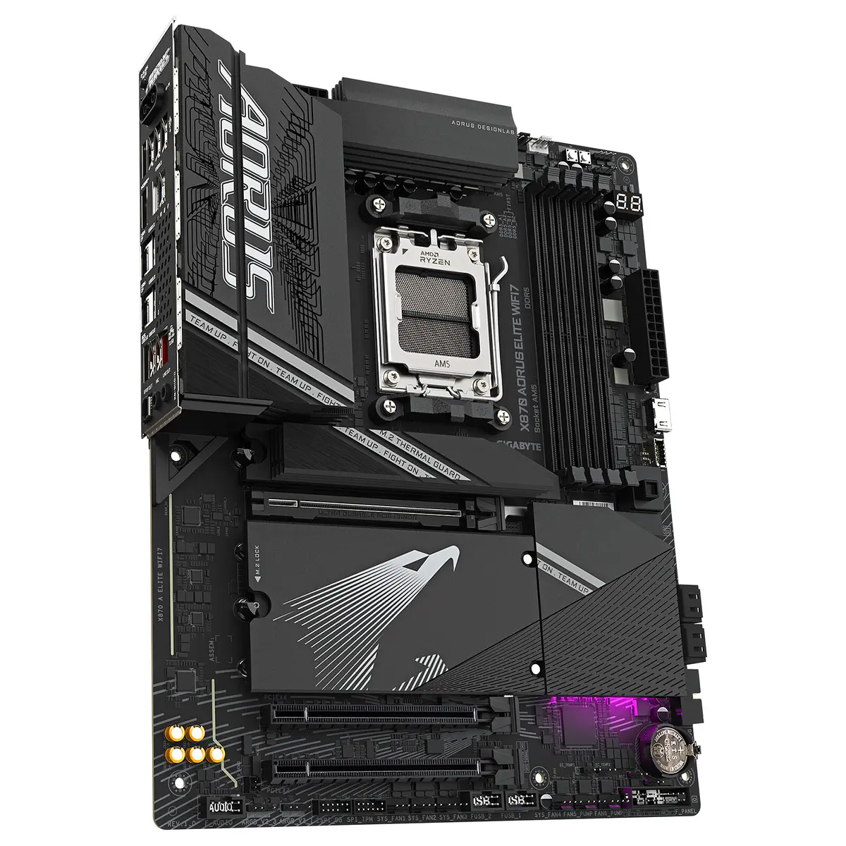 GIGABYTE X870 AORUS ELITE WIFI7 – CARTE MÈRE ATX – SOCKET AMD AM5 – 4x DDR5 – M.2 PCIe 5.0 – BLACK