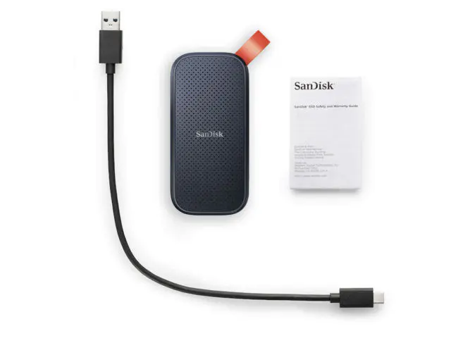 SANDISK PORTABLE 2TO SSD – DISQUE DURE EXTERNE – TYPE-C USB 3.2 – LECTURE JUSQU’À 800 MO/S