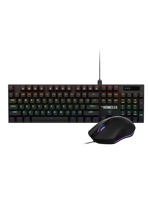 GAMDIAS HERMES E6 – Combo Clavier Mécanique + Souris Gaming – RGB – USB – FILAIRE – 6400 DPI – Noir