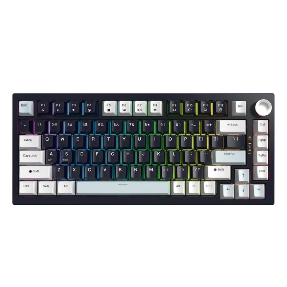 JEDEL KL-81 – CLAVIER GAMING MÉCANIQUE FILAIRE – BLEU SWITCH – RGB LIGHTING – ANTI-GHOSTING – 75% – HOT-SWAPPABLE – QWERTY