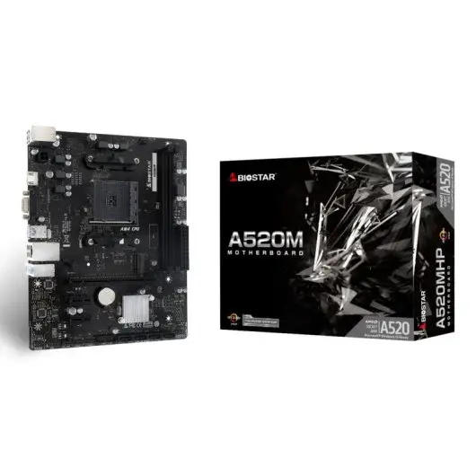 BIOSTAR A520MHP – CARTE MÈRE MICRO-ATX – AMD AM4 – AMD A520 2 X DDR4 – SATA III – SLOT M.2 – BLACK