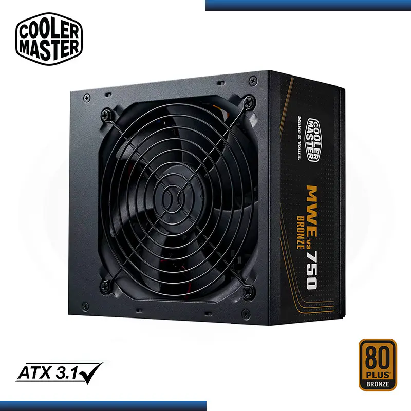 COOLER MASTER MWE BRONZE 750W V3 – ALIMENTATION 80 PLUS BRONZE – 230 V – ATX 3.1 – DC TO DC – NOIR