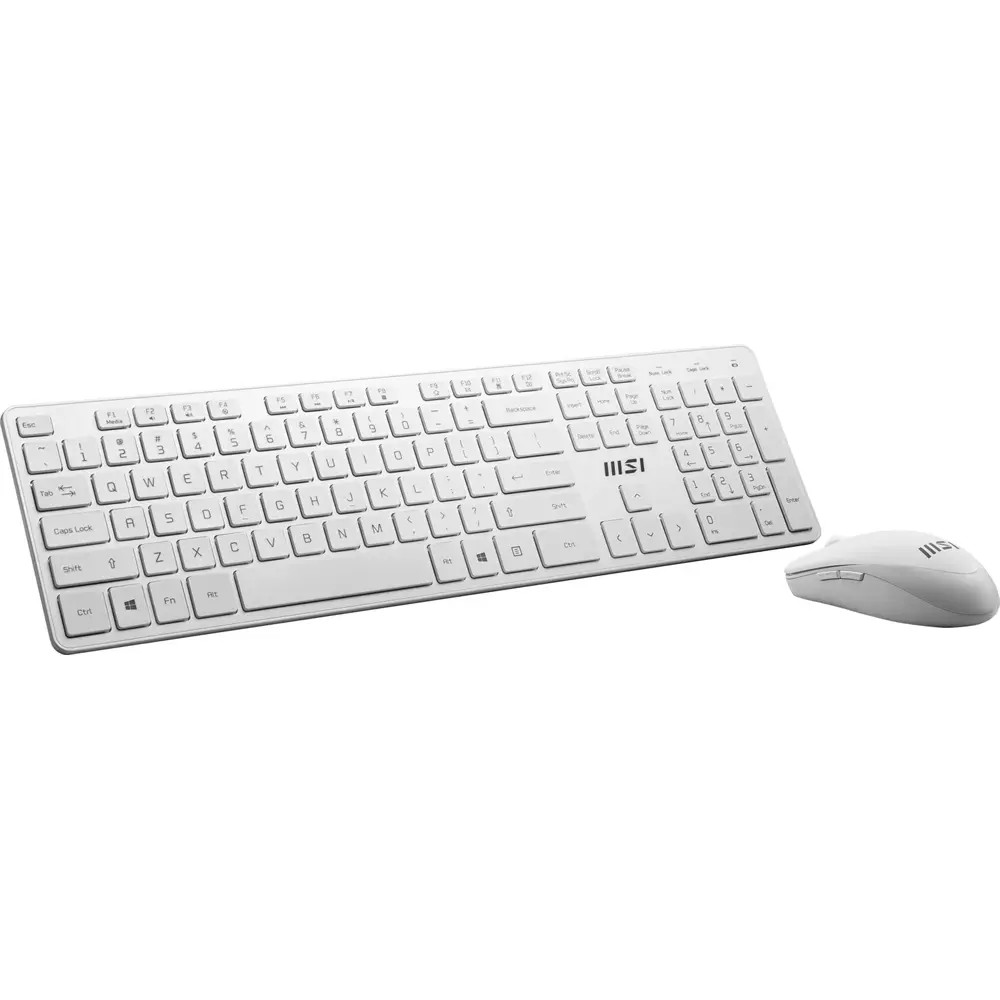 MSI COMBO CLAVIER + SOURIS SANS FIL – RF1430 – AZERTY – USB-A – 100% AVEC PAVÉ NUMÉRIQUE – WHITE