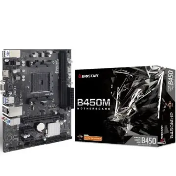BIOSTAR B450M MOTHERBOARD – AM4 DDR4 3200 OC – AMD B450 – USB 3.2 – MICRO ATX – 2 MÉMOIRE SLOT –